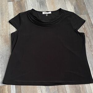 Kasper Elegant Black Short Sleeve Tee